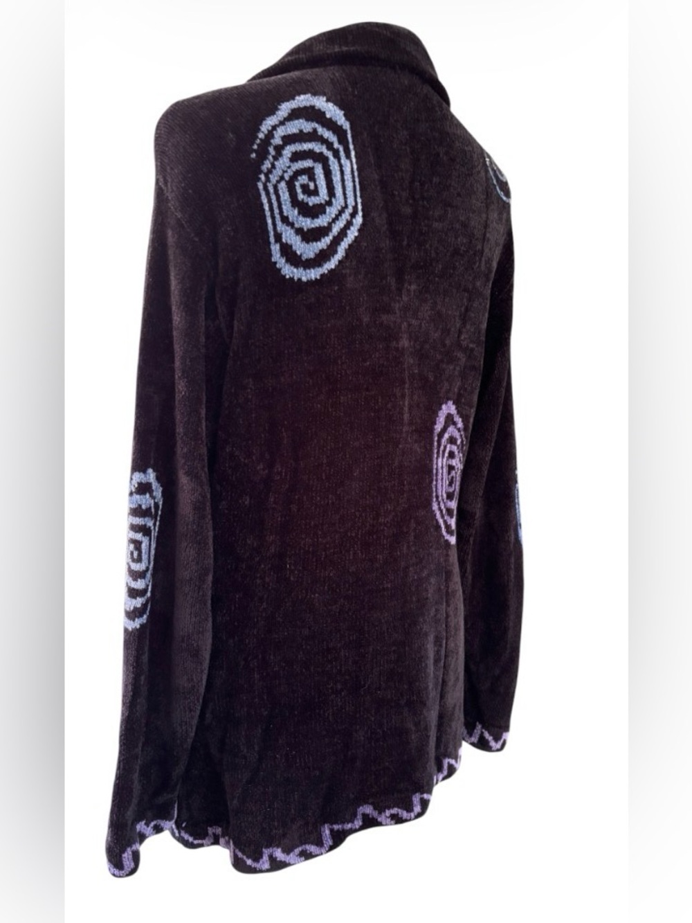 Black Cardigan Stitched Accents Beading Sparkle Art to Wear Size M. SKU 26 - Picture 5 of 14